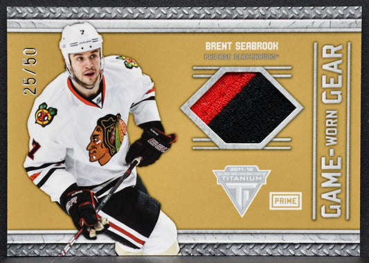 2011-12 Panini Titanium Game Worn Gear Prime Brent Seabrook Blackhawks /50 Patch 4541