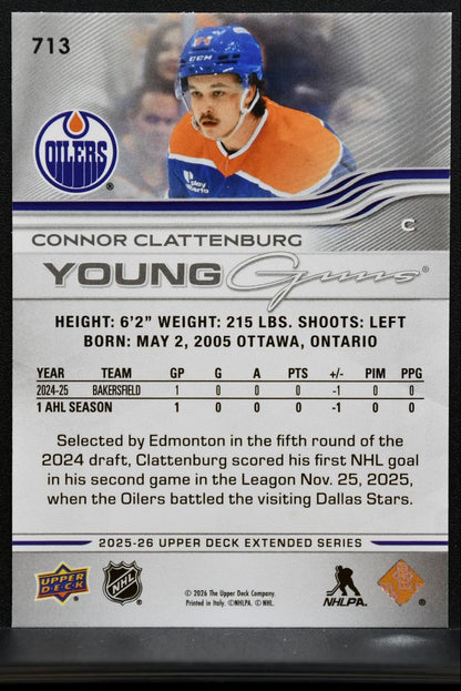 2025-26 Upper Deck Extended Series Young Guns Connor Clattenburg Oilers RC 1914