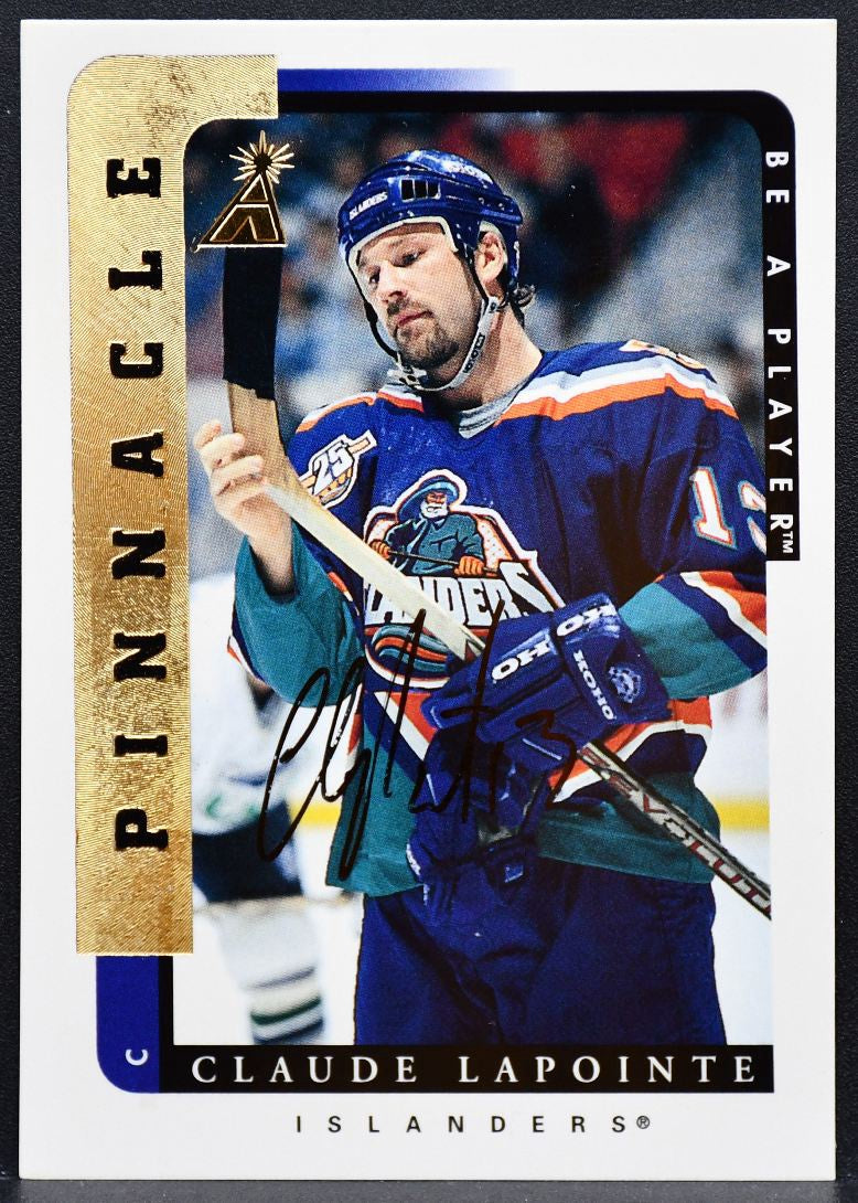 1996-97 Pinnacle Be a Player Autographs Claude Lapointe 200 Islanders Auto 9130