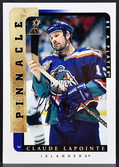 1996-97 Pinnacle Be a Player Autographs Claude Lapointe 200 Islanders Auto 9130