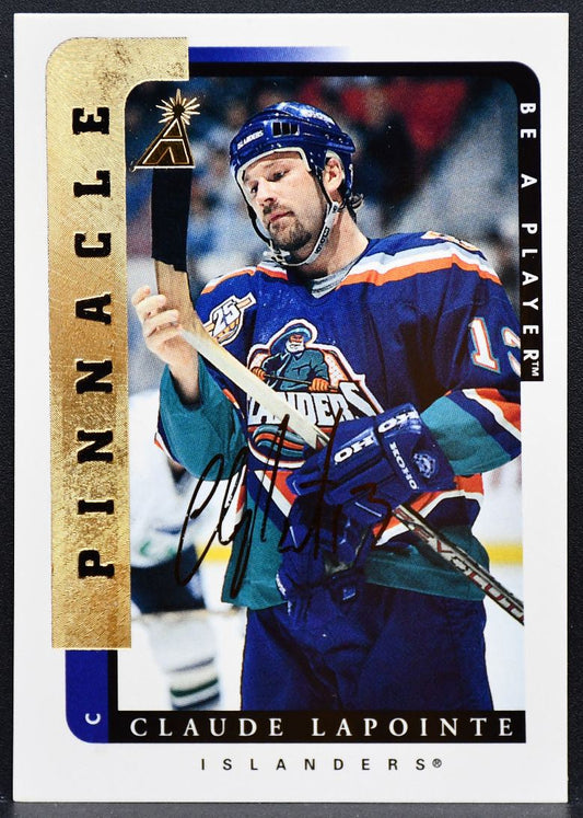 1996-97 Pinnacle Be a Player Autographs Claude Lapointe 200 Islanders Auto 9130