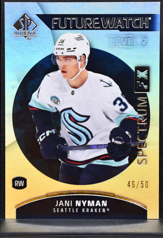 2025-26 SP Authentic Future Watch Spectrum FX Gold Jani Nyman Kraken RC /50 9568