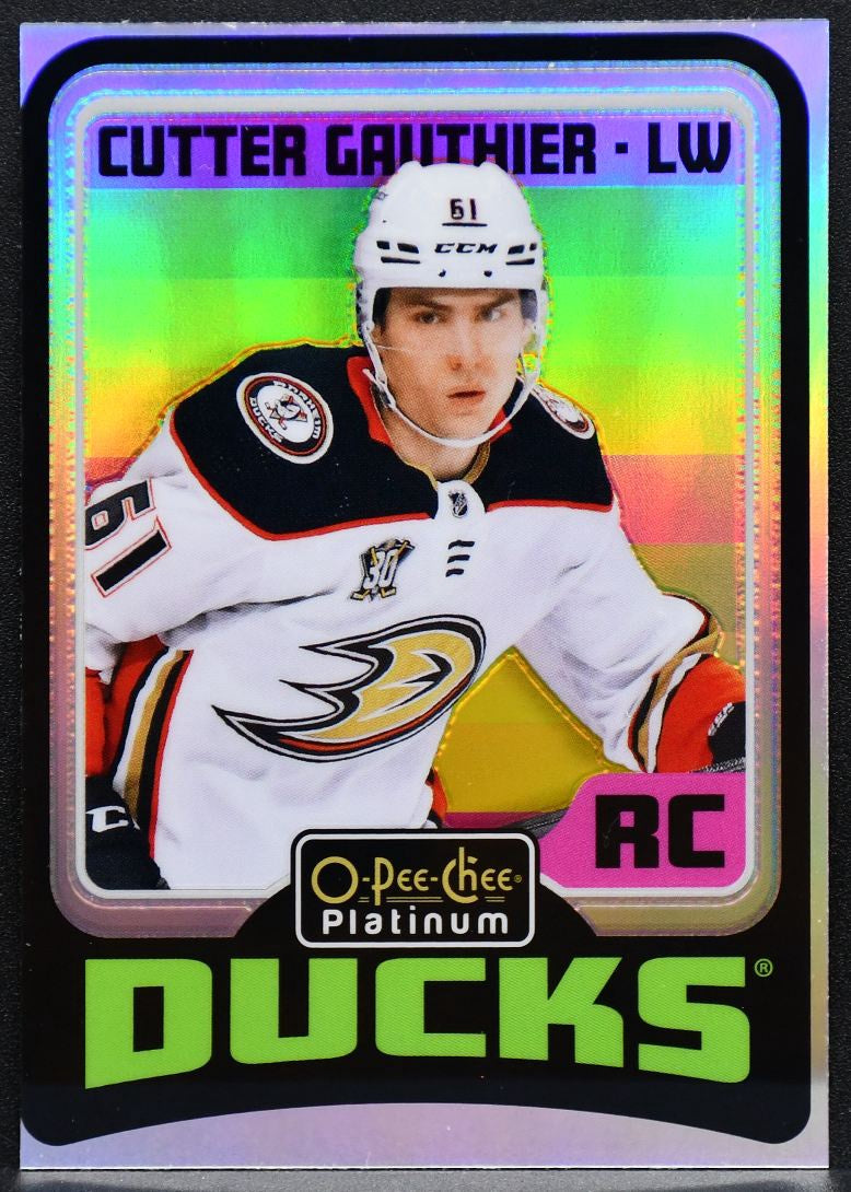 2024-25 OPC Platinum Retro Rookie Rainbow Cutter Gauthier R88 Ducks RC 7044