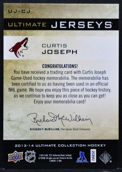 2013-14 UD Ultimate Collection Jerseys Curtis Joseph Phoenix Coyotes Jersey 7928