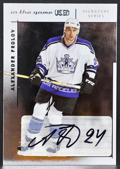2003-04 In The Game Used Signature Series Alexander Frolov A-AF Kings Auto 2407