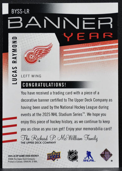 2025-26 SP Game Used Stadium Series Banner Year Relics Raymond Jersey 6743