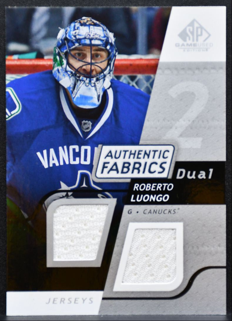 2008-09 SP Game Used Authentic Fabrics Dual Roberto Luongo Canucks Jersey 5494