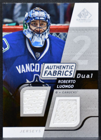 2008-09 SP Game Used Authentic Fabrics Dual Roberto Luongo Canucks Jersey 5494