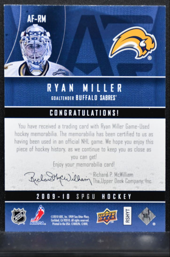 2009-10 SP Game Used Authentic Fabrics Ryan Miller Buffalo Sabres Jersey 4602