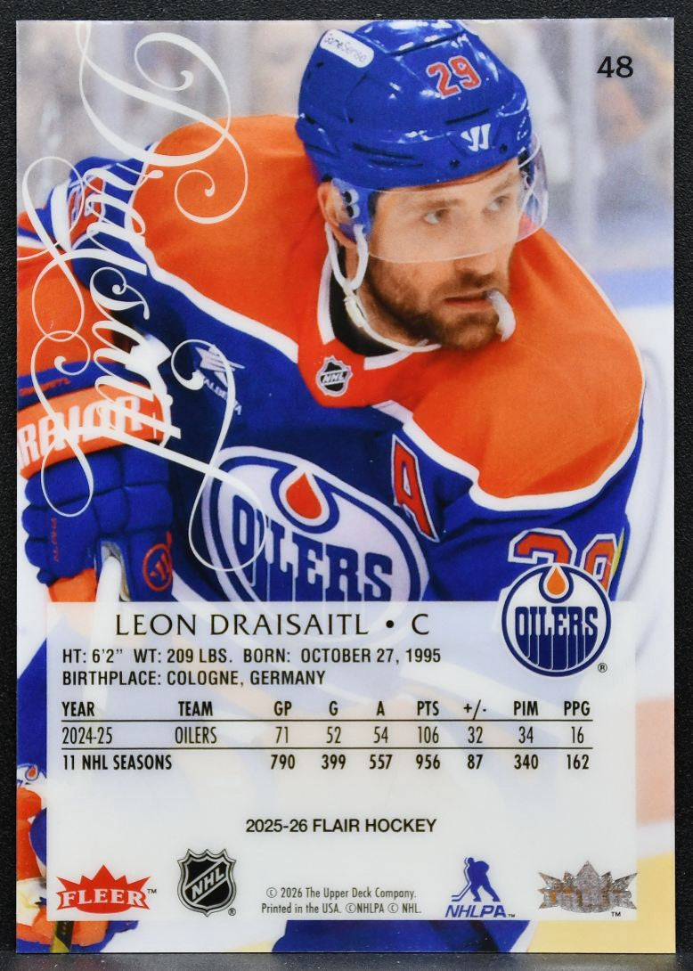 2025-26 Flair Leon Draisaitl 48 Edmonton Oilers 3837