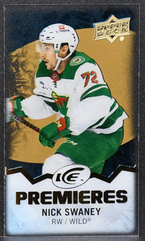 2023-24 UD Ice Premieres Minis Gold Nick Swaney MI-24 Minnesota Wild RC 13/99 7481