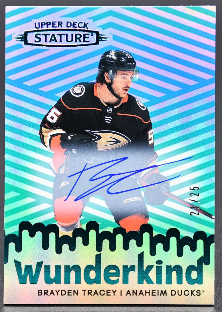 2022-23 UD Stature Brayden Tracey W-2 Anaheim Ducks Auto 21/25