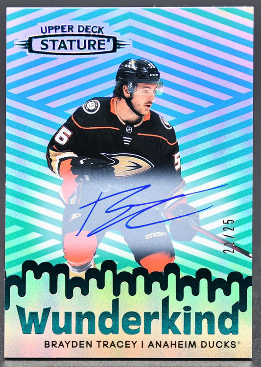 2022-23 UD Stature Brayden Tracey W-2 Anaheim Ducks Auto 21/25