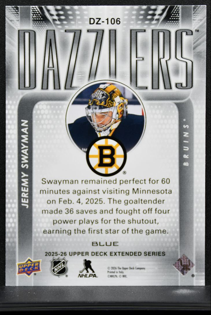 2025-26 Upper Deck Extended Series Dazzlers Blue Jeremy Swayman Bruins 8679