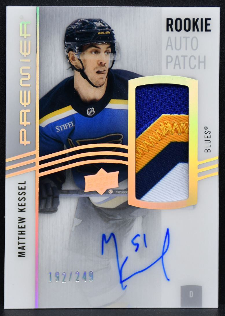 2023-24 UD Premier RC Auto Patch Matthew Kessel AR-KS Blues RC /249 3873