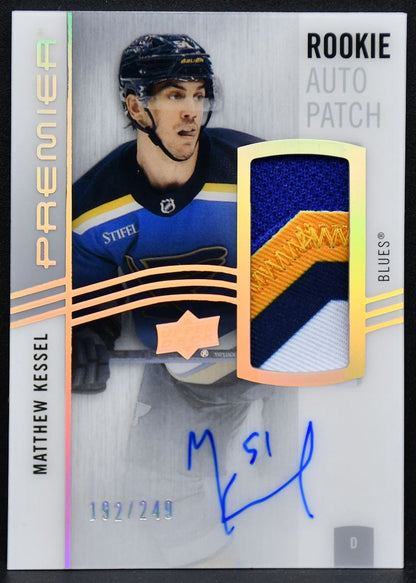 2023-24 UD Premier RC Auto Patch Matthew Kessel AR-KS Blues RC /249 3873