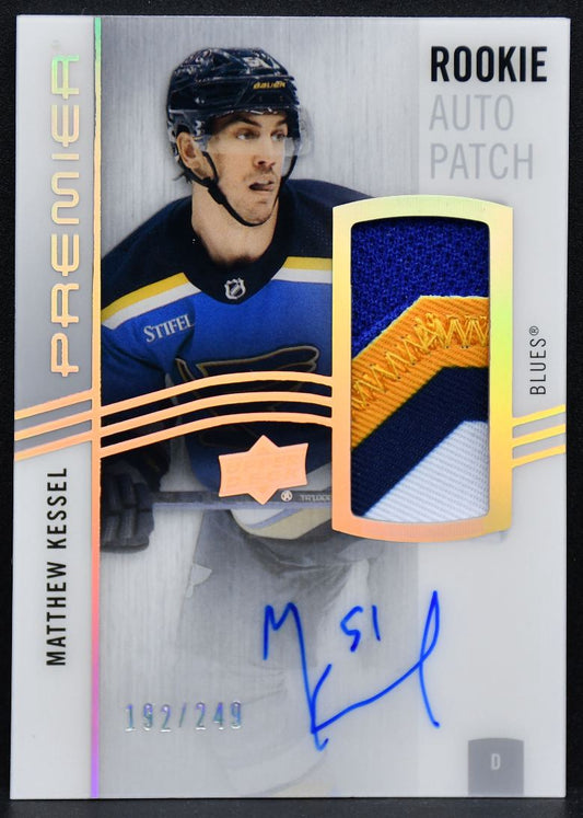 2023-24 UD Premier RC Auto Patch Matthew Kessel AR-KS Blues RC /249 3873