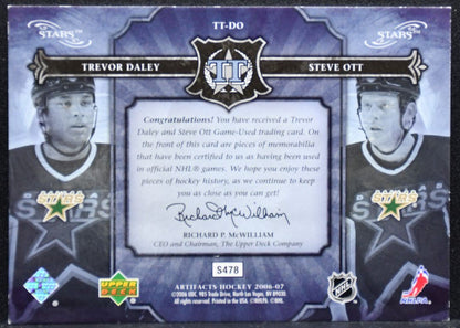 2006-07 UD Artifacts Tundra Tandems Trevor Daley/Steve Ott 031/125 Jersey 5238