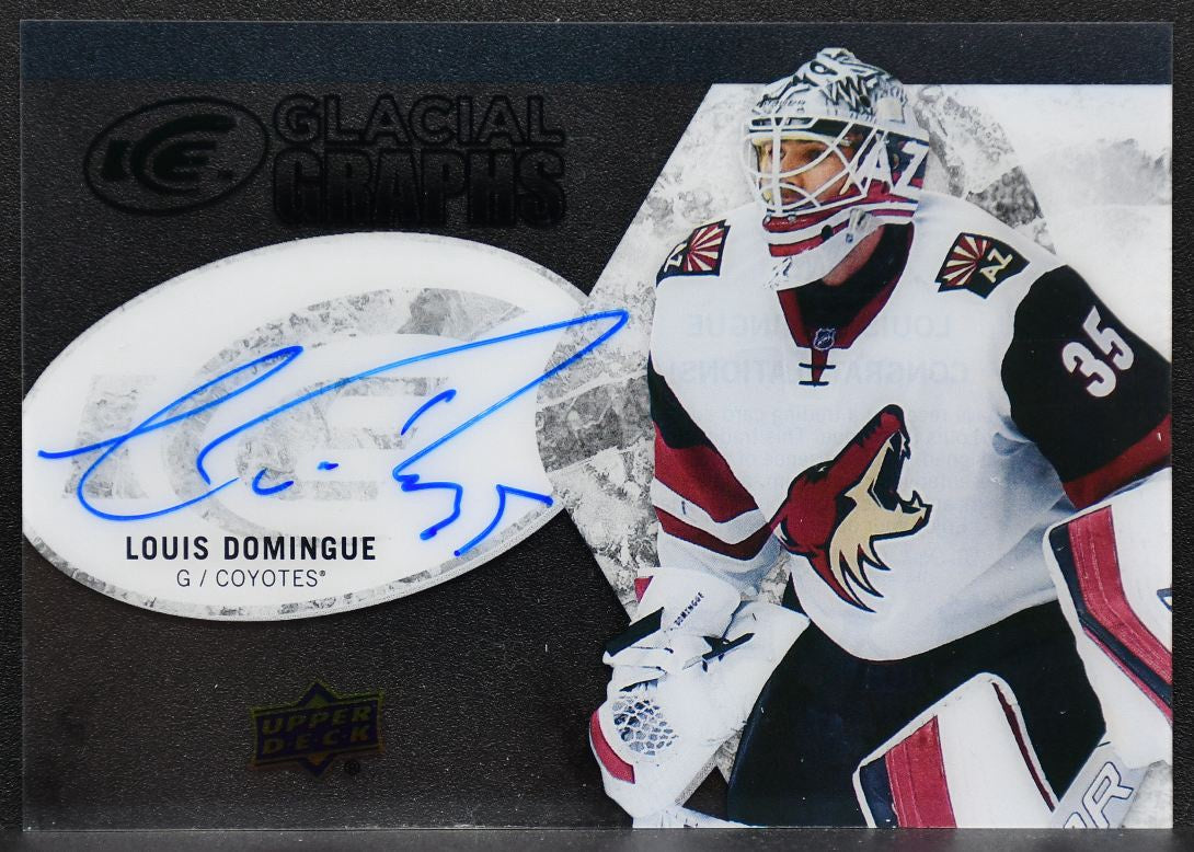 2016-17 Upper Deck ICE Glacial Graphs Louis Domingue GG-LD Coyotes Auto 7242
