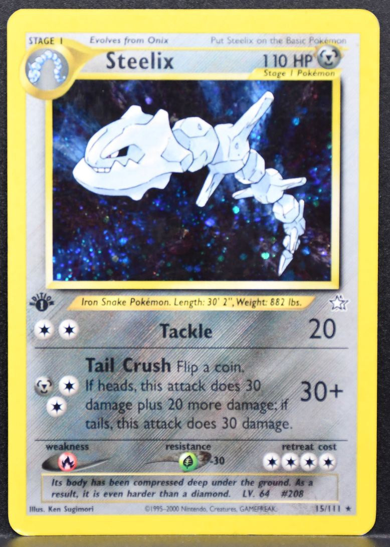 Pokémon Steelix Neo Genesis 1st Edition 015/111 HP Holofoil English