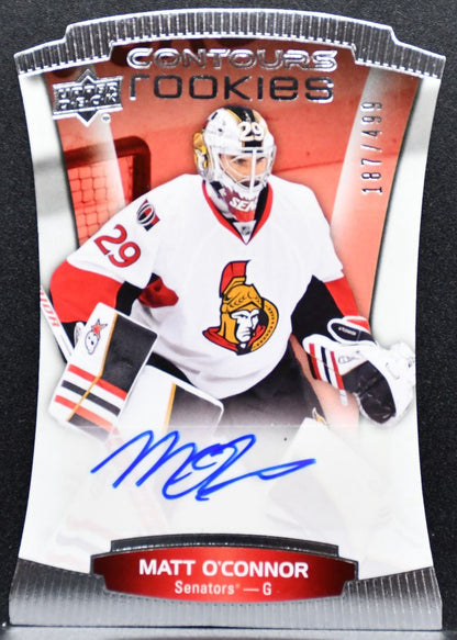 2015-16 Upper Deck Contours Rookies Matt O'Connor Senators RC Auto 187/499 5108