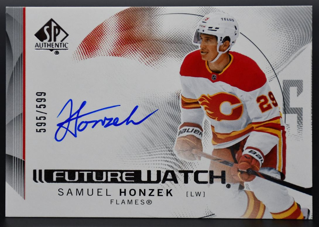 2024-25 SP Authentic Samuel Honzek 166 Calgary Flames RC Auto 595/599