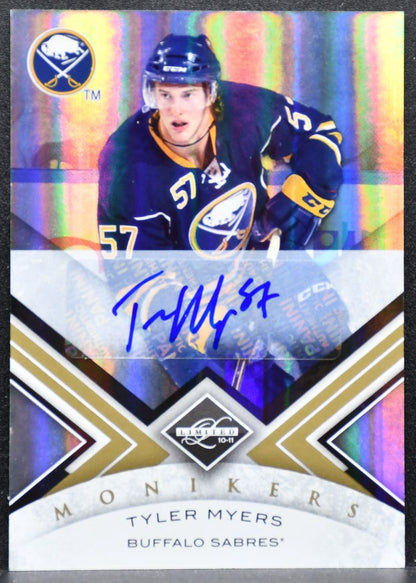 2010-11 Panini Limited Monikers Gold Tyler Myers Buffalo Sabres Auto 04/50 3975