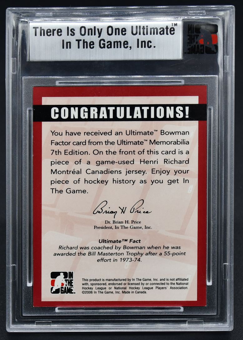 2006-07 ITG 7th Ultimate Bowman Factor Henri Richard 10/25 Jersey