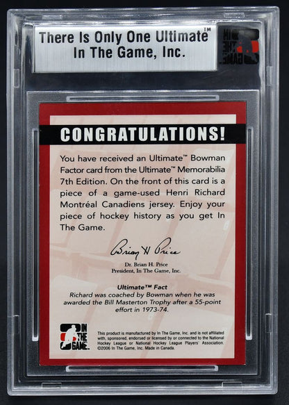 2006-07 ITG 7th Ultimate Bowman Factor Henri Richard 10/25 Jersey
