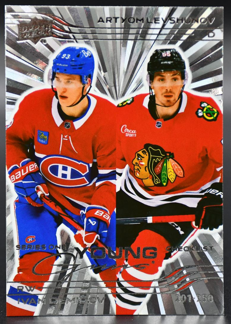 2025-26 UD Series 1 Demidov / Levshunov 250 Montreal Canadiens / Blackhawks RC