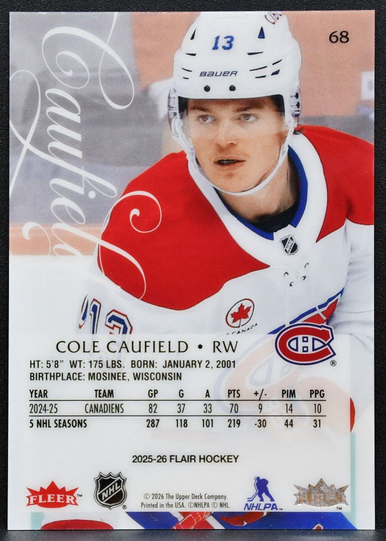 2025-26 Flair Cole Caufield 68 Montreal Canadiens 5435