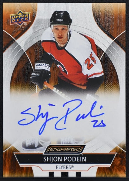 2025-26 UD Engrained Icons Base Auto Shjon Podein CA-SP Philadelphia Flyers Auto 6072