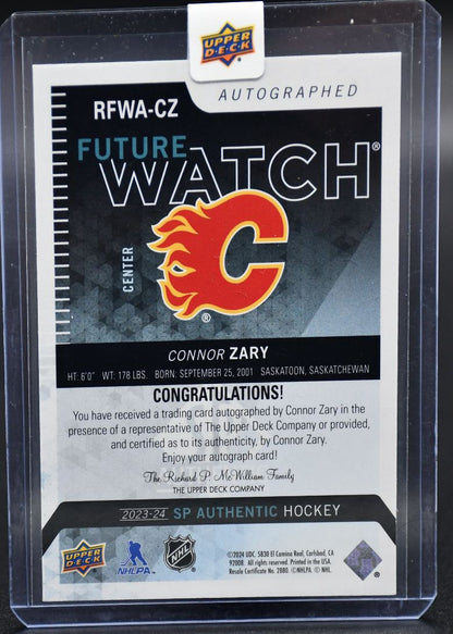 2023-24 SP Authentic Connor Zary RFWA-CZ Calgary Flames RC Auto 005/699