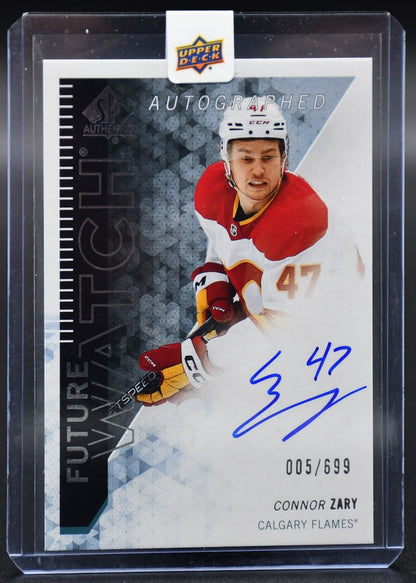 2023-24 SP Authentic Connor Zary RFWA-CZ Calgary Flames RC Auto 005/699