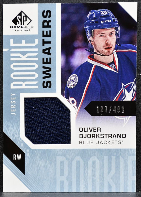 2016-17 SP Game Used Rookie Sweaters Bjorkstrand Blue Jackets RC Jersey 4473