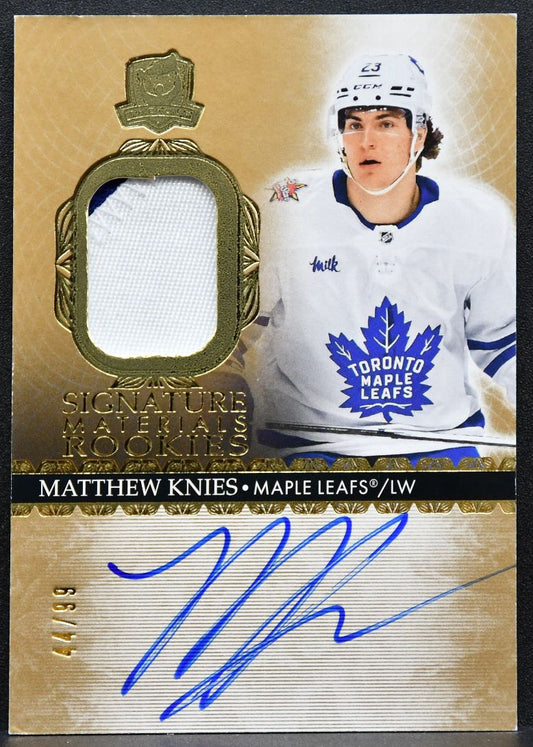 2023-24 UD The Cup Signature Materials Rookies Matthew Knies RC Auto Patch 5770