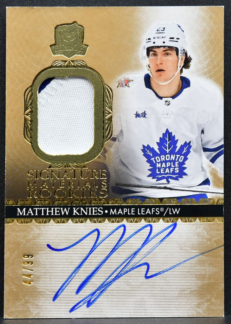 2023-24 UD The Cup Signature Materials Rookies Matthew Knies RC Auto Patch 5770