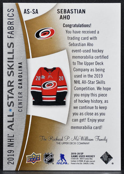 2019-20 SP Game Used 2019 NHL All-Star Skills Fabrics Patch Aho 31/35 Patch 6255