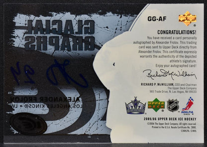 2005-06 Upper Deck Ice Glacial Graphs Alexander Frolov GG-AF Auto 4990