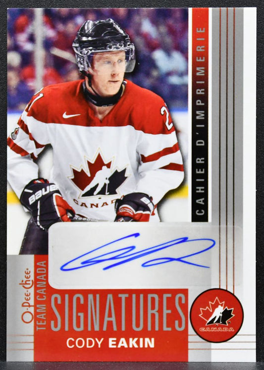 2013-14 O-Pee-Chee Team Canada Signatures Cody Eakin TC-CE Canada Auto 7088