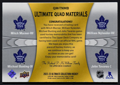 2022-23 UD Ultimate Collection Marner / Nylander / Bunting / Tavares  /15 Jersey