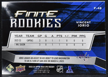 2023-24 SPx Finite Rookies Blue Vincent Iorio F-48  RC 177/199