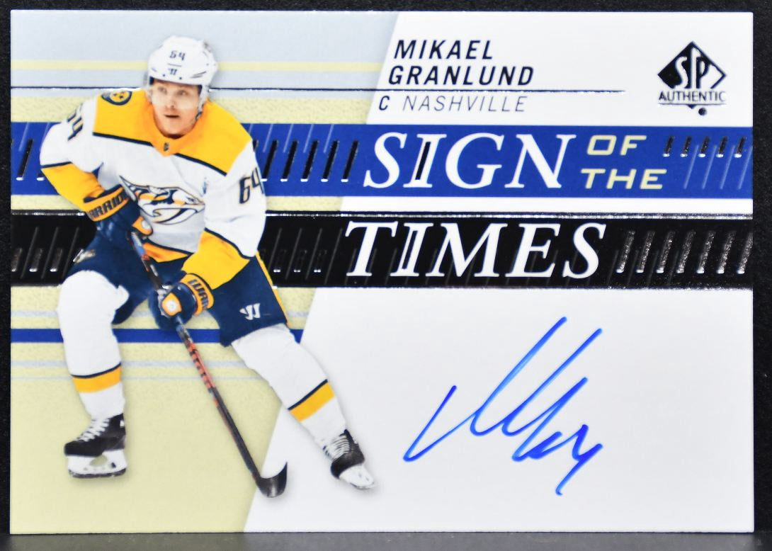2019-20 SP Authentic Sign of the Times Mikael Granlund Predators Auto 3029