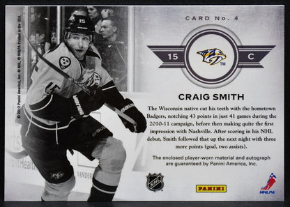 2011-12 Panini Titanium Reserve Dual Smith Predators RC Auto 043/100 Jersey 6665