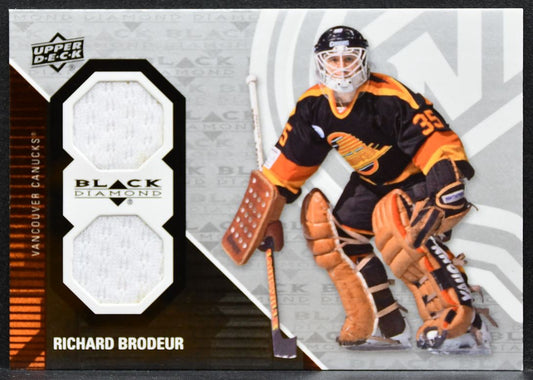 2011-12 UD Black Diamond Dual Jerseys Richard Brodeur Canucks Jersey 3165