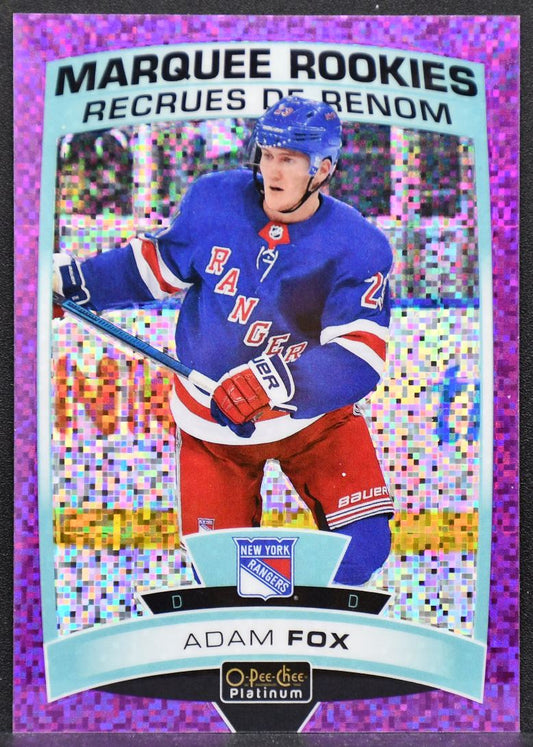 2019-20 OPC Platinum Marquee RCs Violet Pixels Adam Fox 178 Rangers RC 210/399 1878