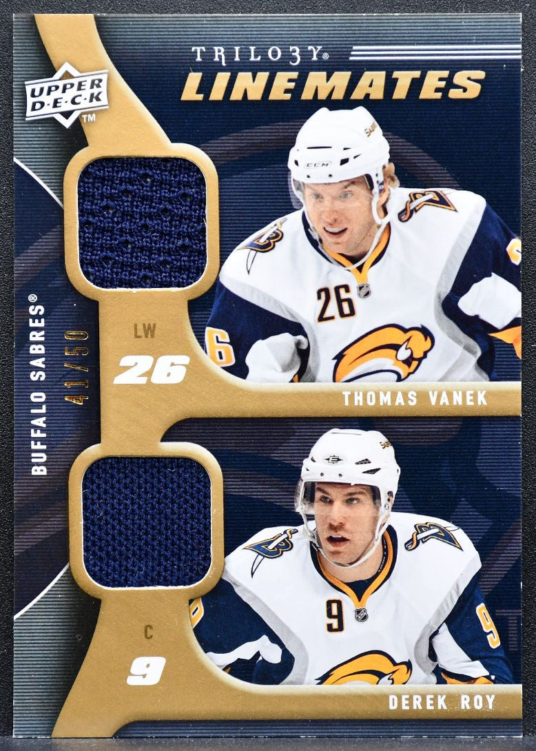 2009-10 UD Trilogy Linemates Thomas Vanek/Derek Roy Sabres 41/50 Jersey 5500