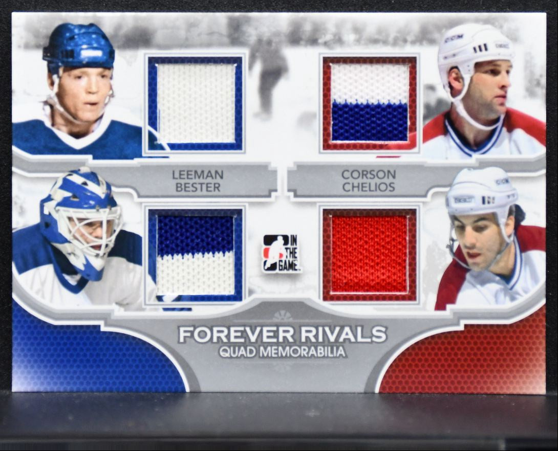 2012-13 ITG Forever Rivals Quad Silver Leeman/Bester/Corson/Chelios Jersey 5029