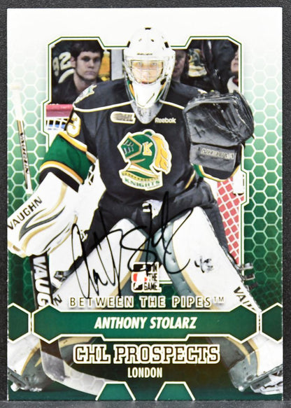 2012-13 In The Game Between Pipes Stolarz 33 London Knights Auto 1284