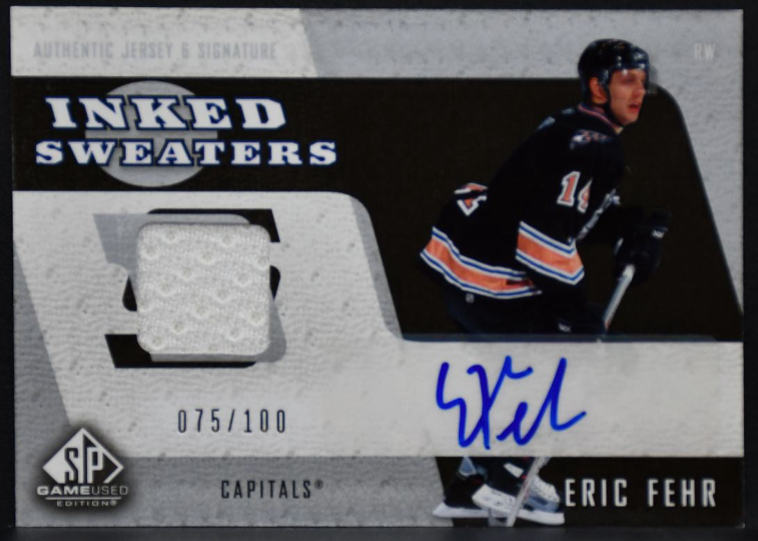 2006-07 SP Game Used Inked Sweaters Fehr IS-EF Capitals Auto 075/100 Jersey 0294